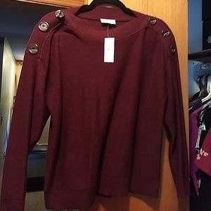 Maroon Pullover with Buttons
